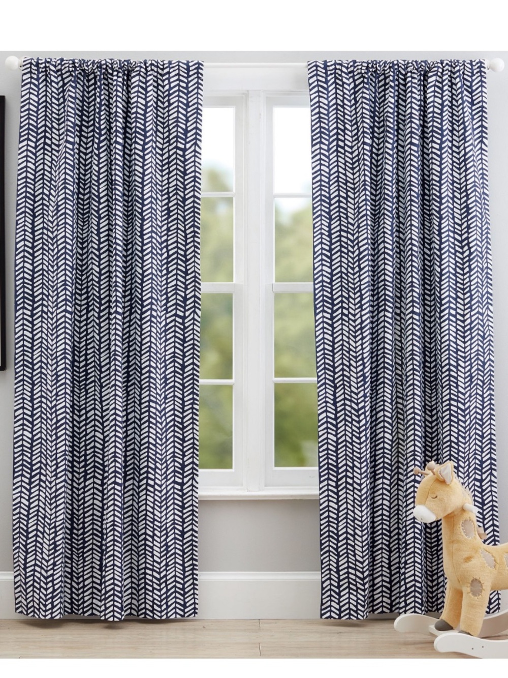 Pottery Barn Kids Broken Arrows Cotton Blackout Curtain set of 2 - 44” x 84